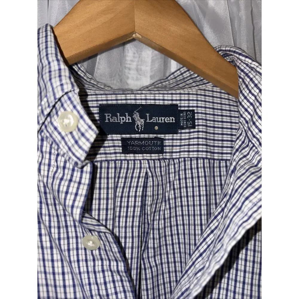 Polo Ralph Lauren Men Long Sleeve Button up Shirt Medium Size Classic Yarmouth